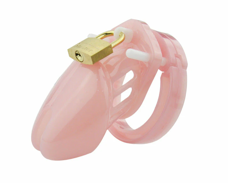 IMPRISON BIRD ABS Male Chastity Cage Penis Cage Kit 5 Rings Set / 5 Colors * 2 Size - Pink