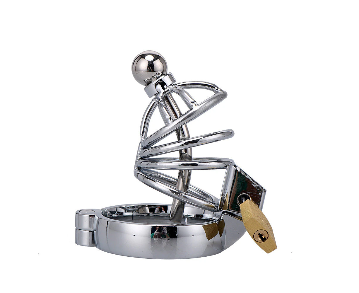 RY Stainless Steel Cock Penis Cage Male Chastity Cage Kit with Urethra / Short Edition / 3 Size