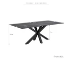 Cooper & Co. Grace 200cm Porcelain Dining Table Stone Black