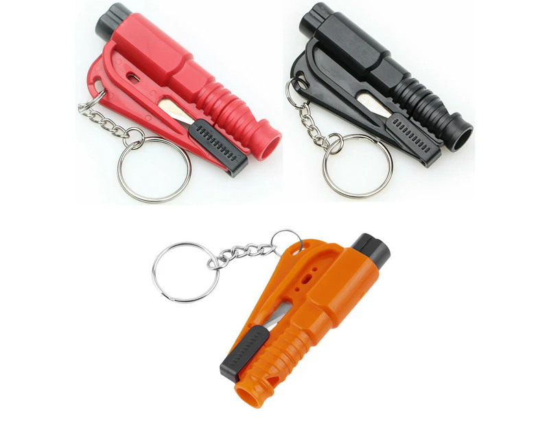 3 in 1 Car Window Glass Breaker Emergency Escape Tool Safety Seat Belt  Cutter Black/Red/Orange