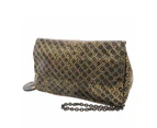 Bottega Veneta Preloved Intrecciomirage Chain Metallic Leather Crossbody Bag Womens Gold - Designer - Pre-Loved