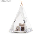 Cattywampus Pearly Moon Kids Teepee Tent - White/Grey