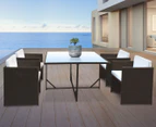 Arcadia 5-Piece Outdoor Dining Table Set - Oatmeal/Grey