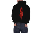 Official Mens  Slipknot Hoodie Splatter Band Logo Back Print  Pullover - Black
