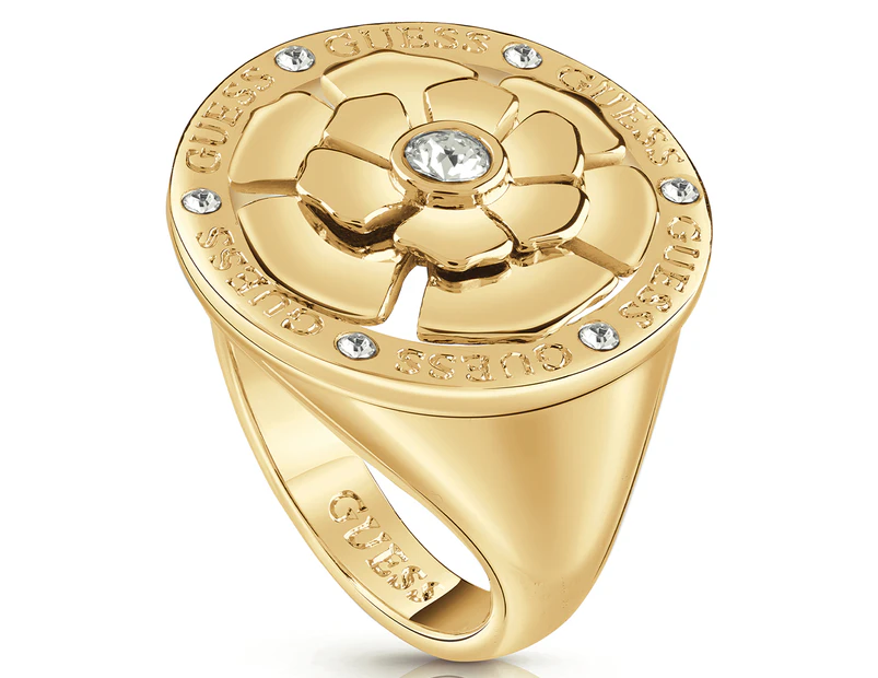 GUESS Peony With Crystal Big Ring - Gold