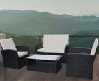 Arcadia 4-Piece Outdoor Seating Set - Black/Cream