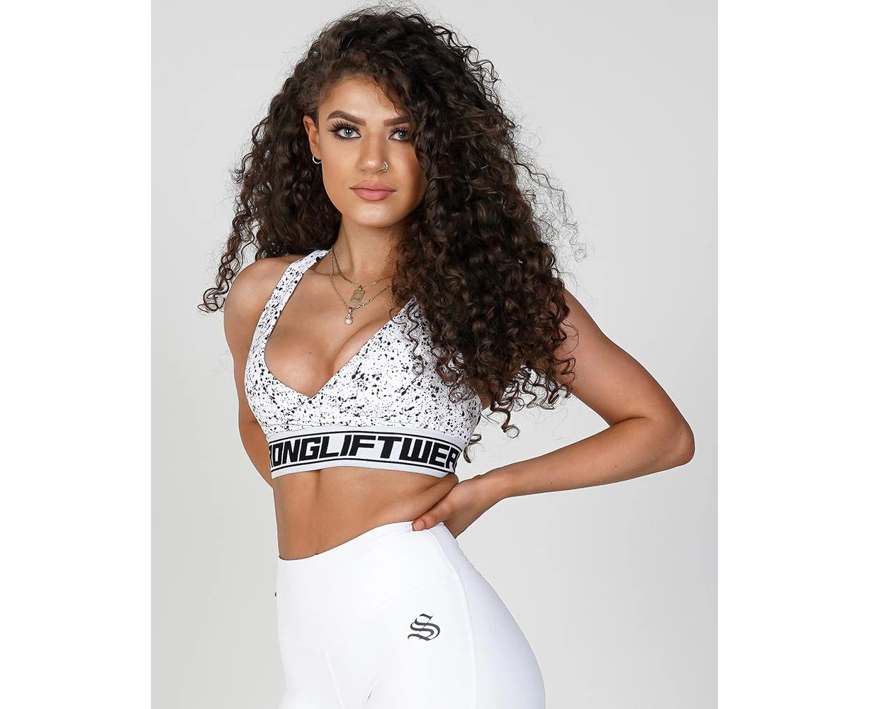 Women's Phoenix Crop Tee - Gym Tee - White & Black