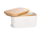 Maxwell & Williams White Basics Butter Dish w/ Bamboo Lid