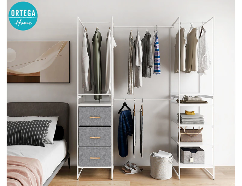 Ortega Home Modular Clothing Organiser - White/Grey