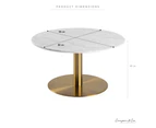 Cooper & Co. Living 80cm Marble Marais Brass Coffee Table