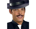 BROWN 1920's Thin Gangster Human Hair Costume Moustache Mens