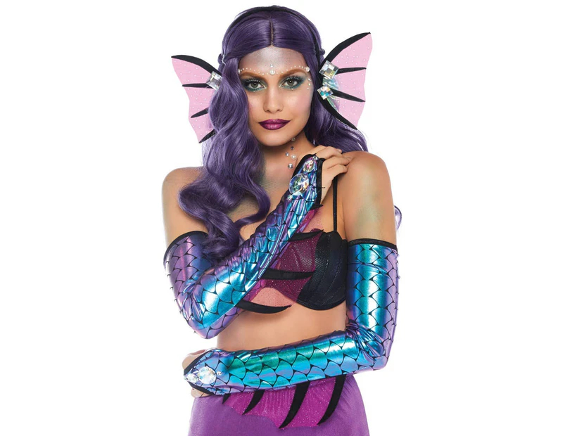 Dark Mermaid Gloves And Headband Costume Accessory Kit