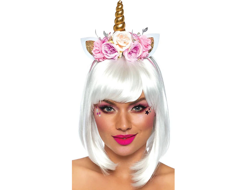 Fairy Unicorn Flower Headband Womens Costume Accessory