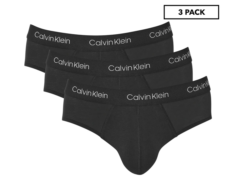 Calvin Klein Men's Cotton Stretch Hip Briefs 3-Pack - Black