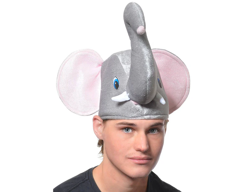Baby Elephant Dumbo Grey And Pink Plush Hat