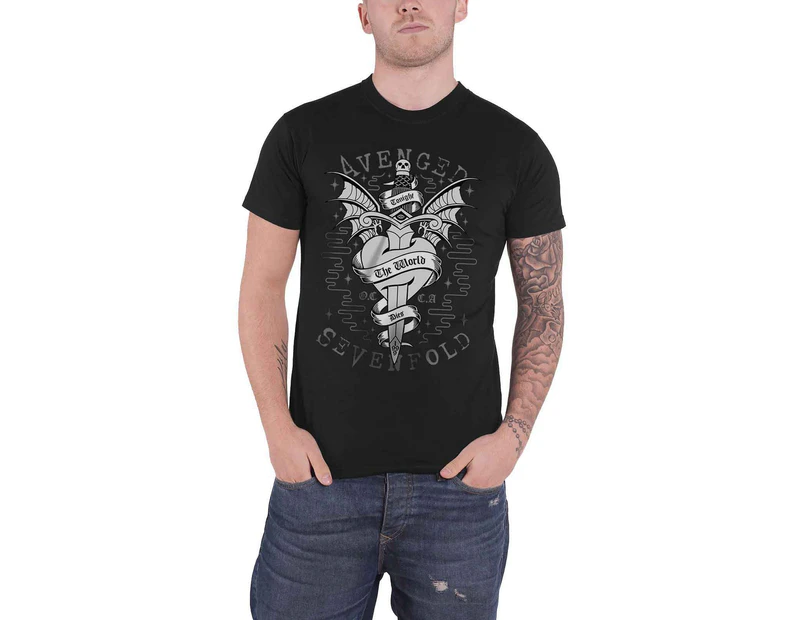 Avenged Sevenfold Cloak And Dagger Band Logo Official Mens   T Shirt - Black