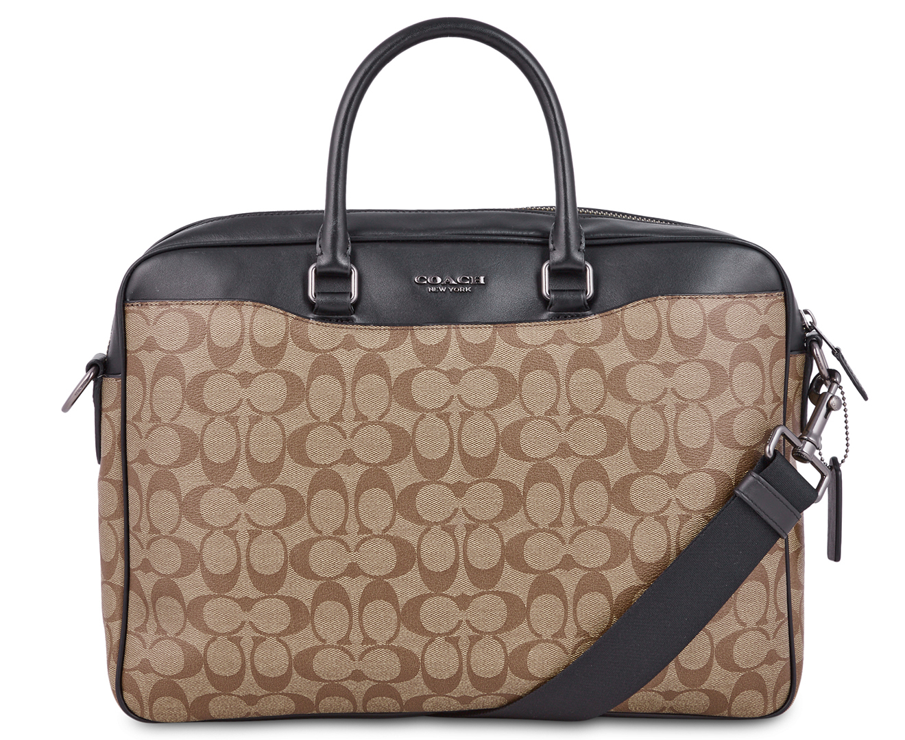 Coach Beckett Slim Brief Bag Tan Black Catch .au