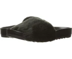 Amazon Brand - The Fix Women's Ursula Faux Fur Slide Sandal, Black, 6.5 B US