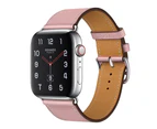 Strapify Hermes Leather Watch Band  For Apple Watch SE/6/5/4/3/2/1(Pink)