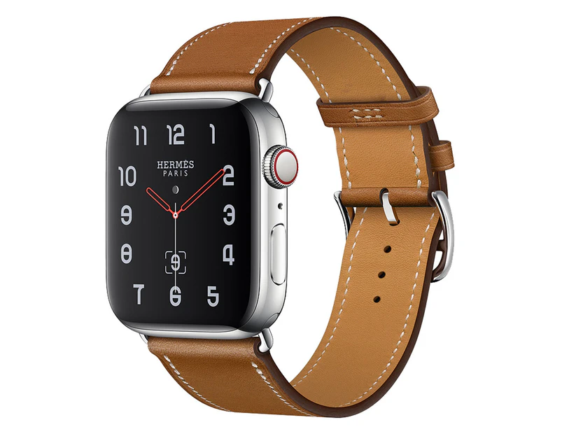 Strapify Hermes Leather Watch Band  For Apple Watch SE/6/5/4/3/2/1(Brown)