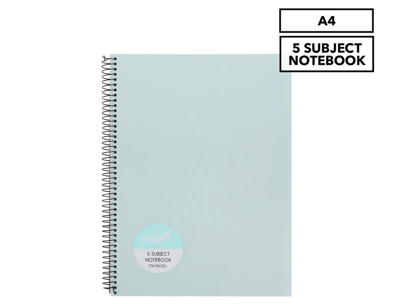 Presstik A4 5 Subject Notebook 250 Pages - Teal