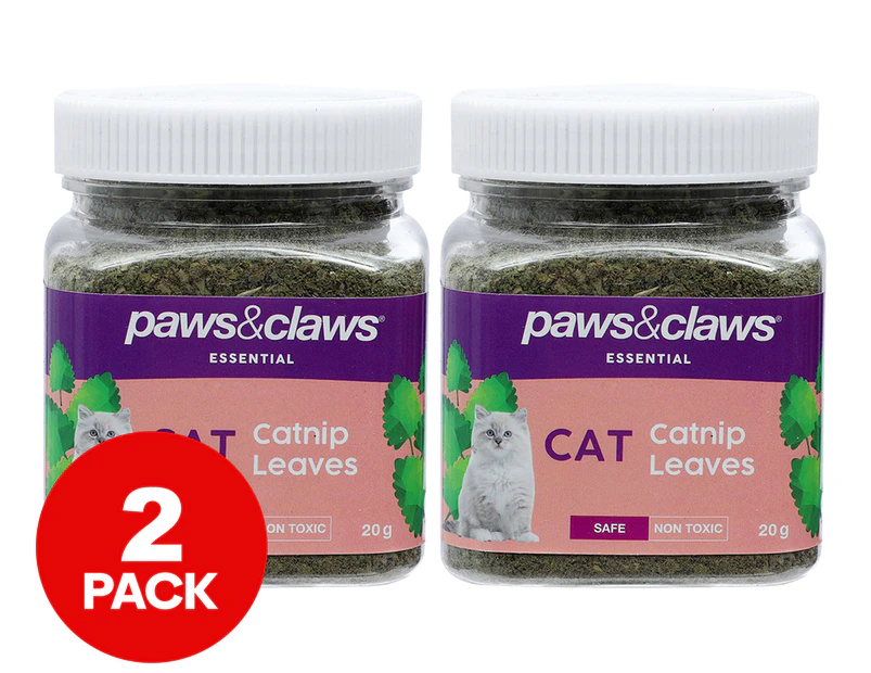 2 x Paws & Claws Catnip Leaves 20g