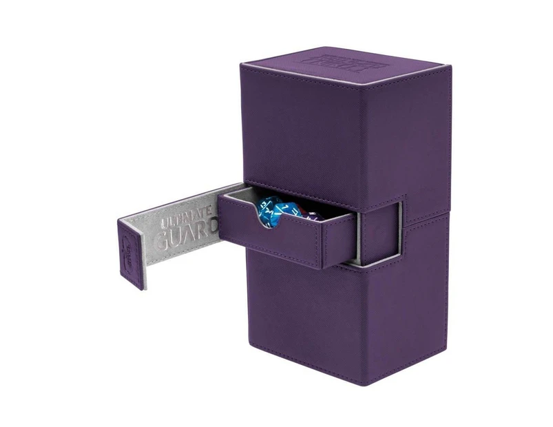 Deck Box Ultimate Guard Twin Flipntray Deck Case 160+ Standard Size Xenoskin Purple