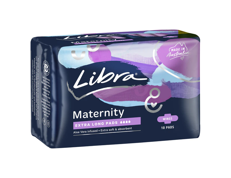 Libra Maternity Extra Long Pads w/ Wings 10pk