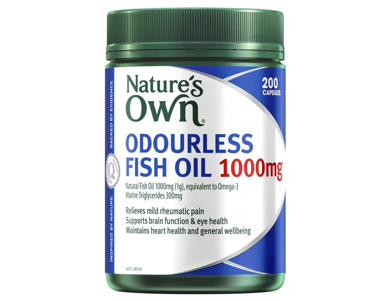Natures Own Fish Oil 1000mg Capsules 200 Odourless