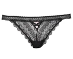 Nanette Lepore Women's Lace Cage Detail Thong 3-Pack - Onyx/Magenta/Pink