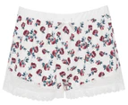 Nanette Lepore Women's Chest Lace Trim Cami & Shorts PJ Set - Cream