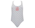 Calvin Klein Swimwear Women's CK NYC Racer Back One Piece - Diagonal Logo