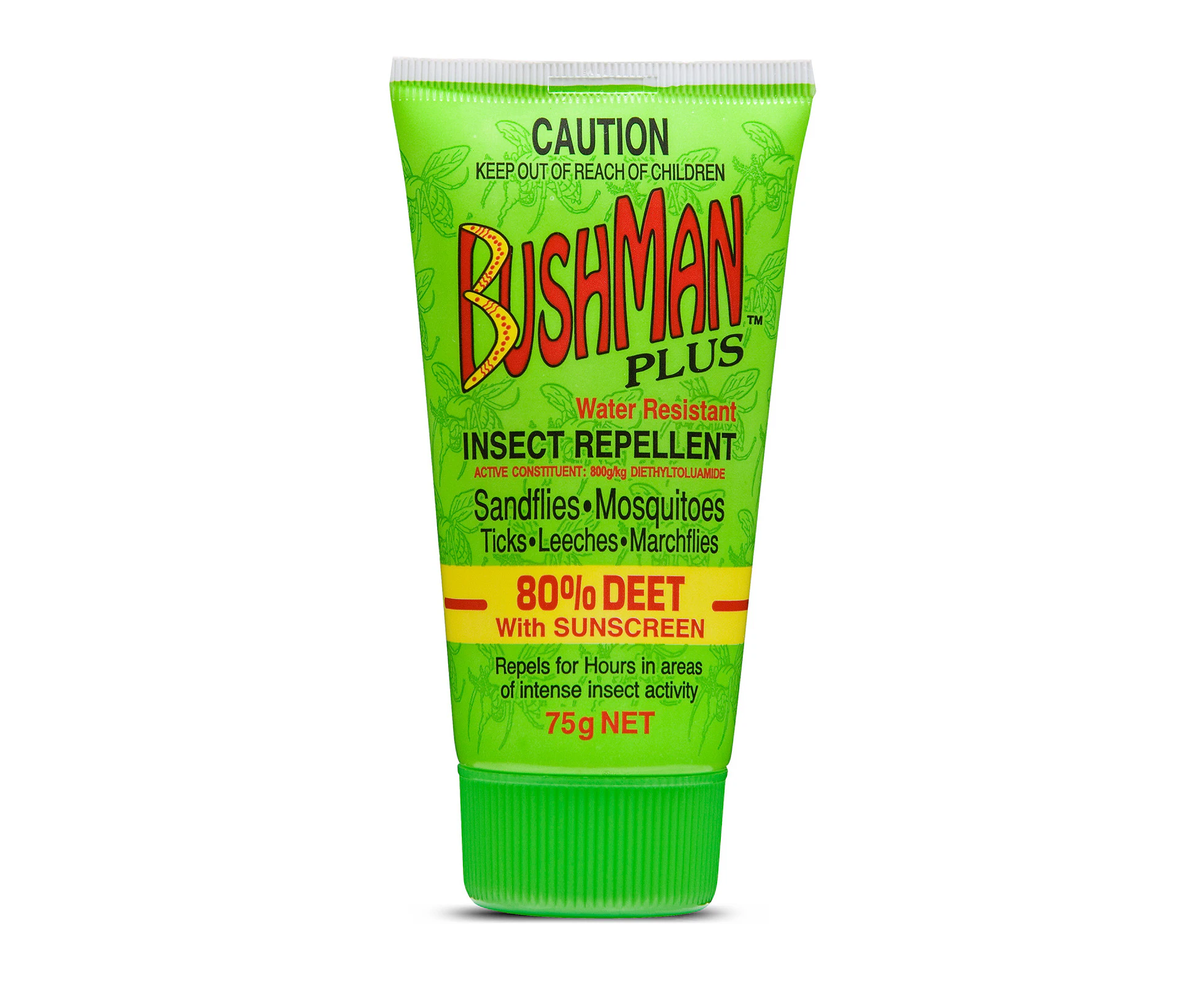 Bushman Plus 80% Deet with Sunscreen 75g