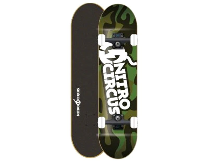 Nitro Circus Camouflage 8.0" Skateboard Complete - Green