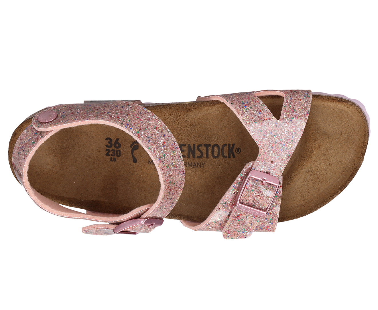 Birkenstock rio cosmic discount sparkle old rose