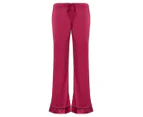 Nanette Lepore Women's Satin Long Sleeve Shirt & Pants PJ Set - Rouge