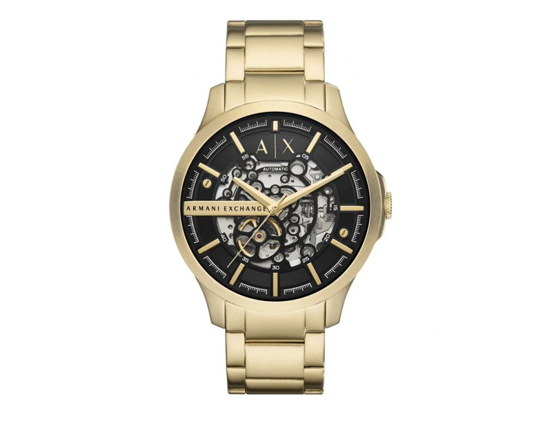Armani Exchange Hampton Black and Gold Watch AX2419 - Yellow Gold