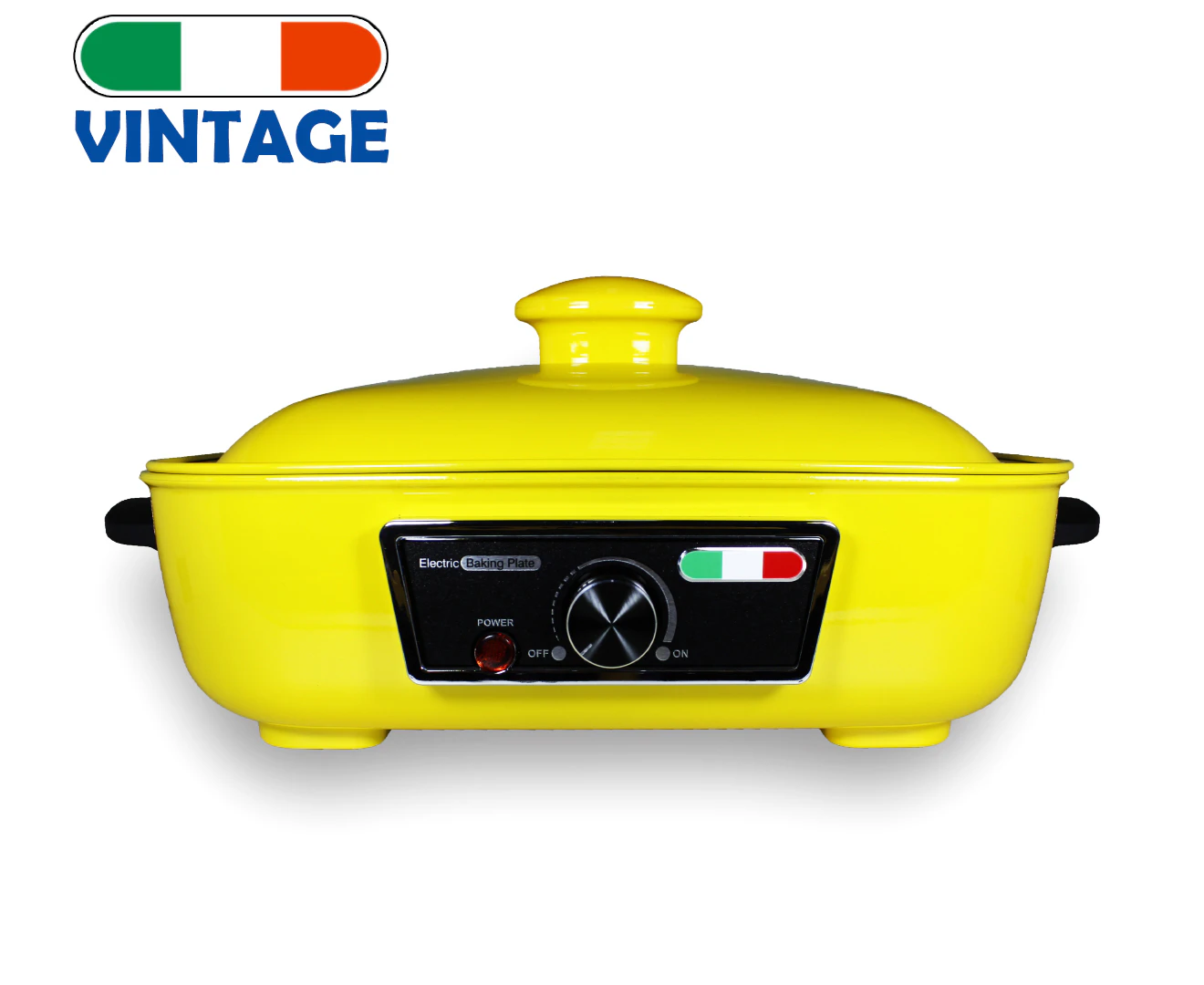 Vintage Multi function Cooking Pot Electric Hotpot BBQ Baking Plate - Yellow