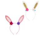 Floral bunny headband
