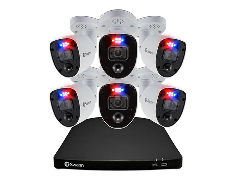 Swann Enforcer 6 Camera 8 Channel 4K Ultra HD DVR Home CCTV Security System WHT