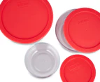Pyrex 3 Piece Simply Store Food Storage Container Set with lids - Clear/Red