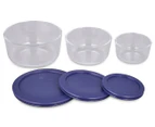 Pyrex 6-Piece Simply Store Food Storage Container Set - Clear/Navy