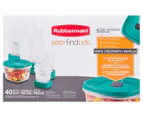 Rubbermaid 40-Piece Easy Find Lids Food Storage Container Set - Clear/Teal