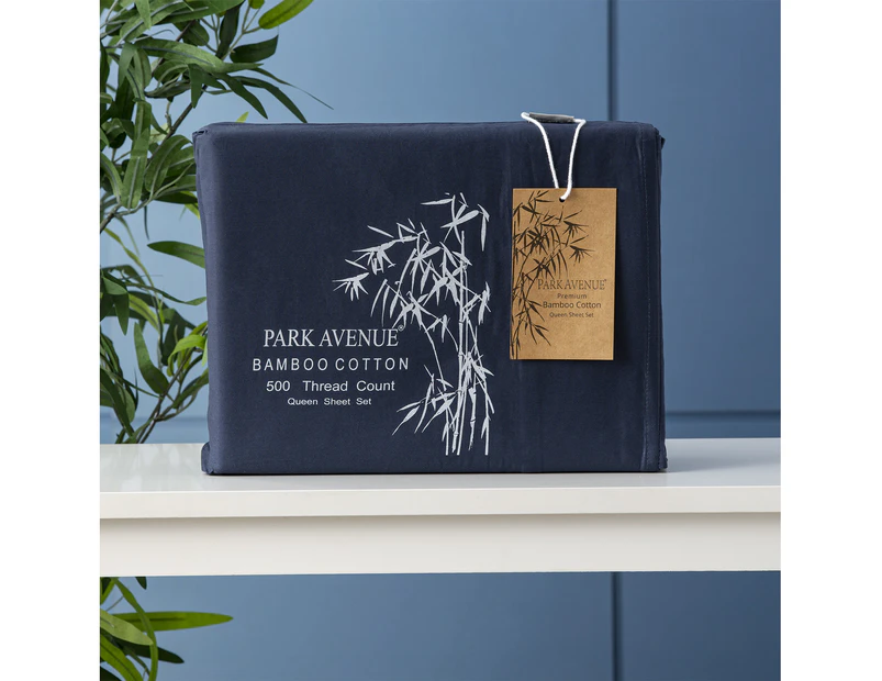 Park Avenue 500 Thread count Natural Bamboo Cotton Sheet sets - Indigo