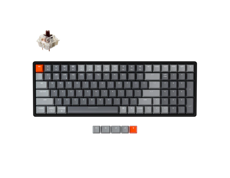 Keychron K4v2 Hot Swappable Bluetooth Keyboard RGB Backlit Aluminum Frame Wireless/Wired 100 Keys Compact Mechanical Keyboard (Brown Switch)