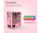 Fantech PC Gaming Computer Desktop Case Tempered Glass Side Panel ATX Tower with 4 x 120mm RGB Fan Pre-Installed, Dust Filter (CG80) (Pink)