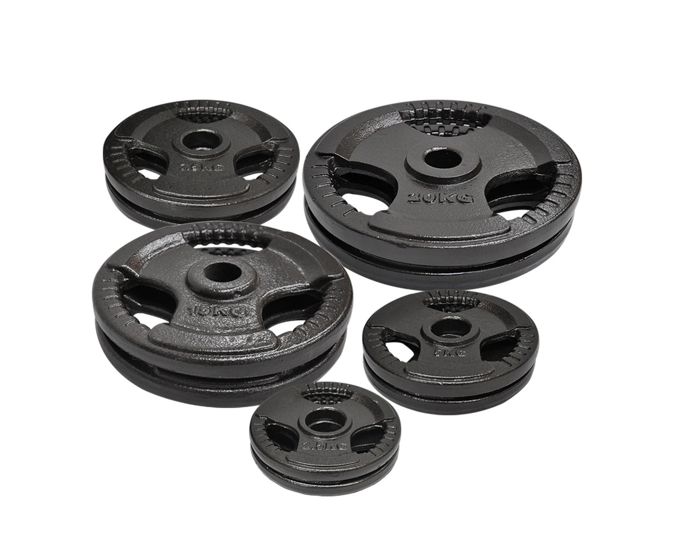 Total 100kg Olympic Cast Iron Hammertone Weight Plate - 2.5kgx2 + 5kgx2 + 7.5kgx2 + 15kgx2 + 20kgx2 - Energetics Home Gym