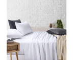 Amsons White Bedsheets Set Flat & Fitted Sheets With Pillowcases