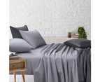 Amsons Sheet Set - Fitted & Flat Sheet With Pillowcases - Grey