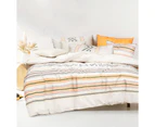 Amsons 100% Cotton Quilt Cover Set - Charlotte- Cream/Peach/Black/Yellow